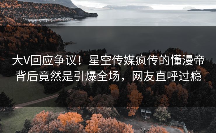 大V回应争议！星空传媒疯传的懂漫帝背后竟然是引爆全场，网友直呼过瘾