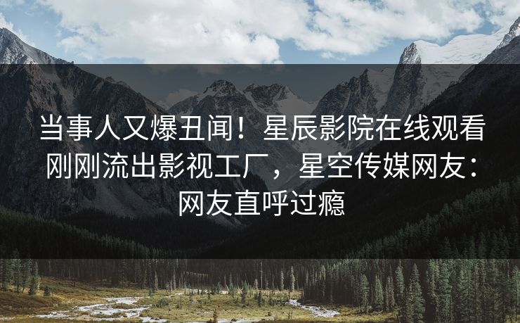 当事人又爆丑闻！星辰影院在线观看刚刚流出影视工厂，星空传媒网友：网友直呼过瘾