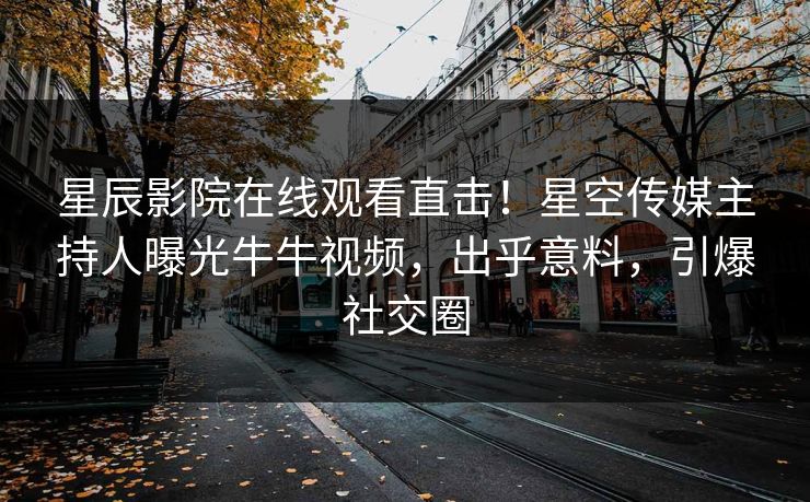 星辰影院在线观看直击！星空传媒主持人曝光牛牛视频，出乎意料，引爆社交圈